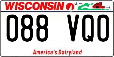 WI license plate 088VQO