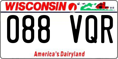 WI license plate 088VQR