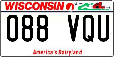 WI license plate 088VQU