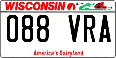 WI license plate 088VRA