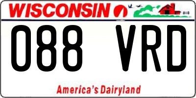 WI license plate 088VRD
