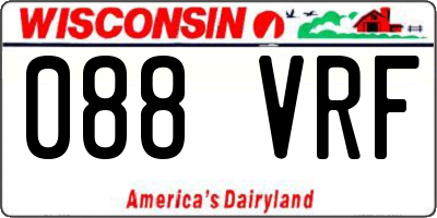WI license plate 088VRF