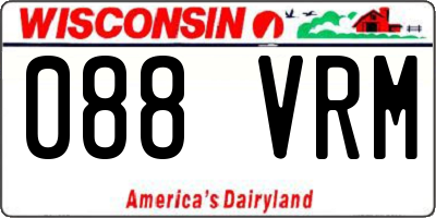 WI license plate 088VRM
