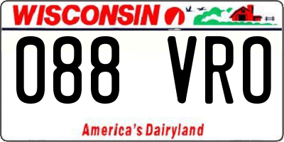 WI license plate 088VRO