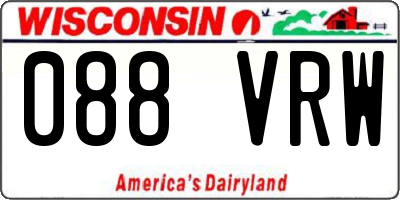 WI license plate 088VRW