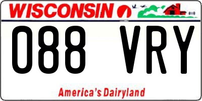 WI license plate 088VRY