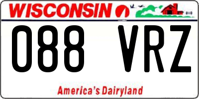 WI license plate 088VRZ