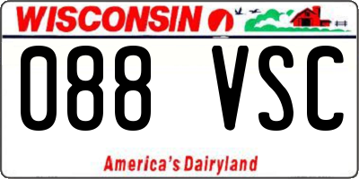 WI license plate 088VSC