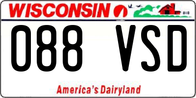 WI license plate 088VSD