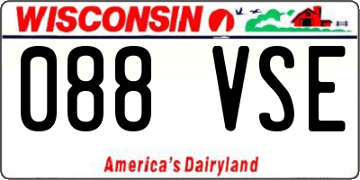 WI license plate 088VSE