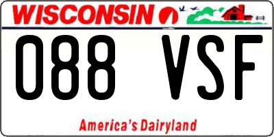 WI license plate 088VSF