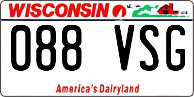 WI license plate 088VSG