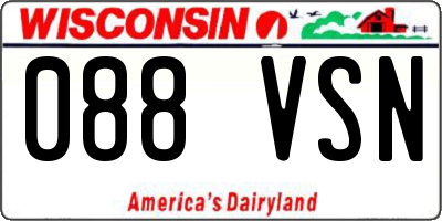 WI license plate 088VSN
