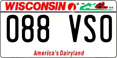 WI license plate 088VSO
