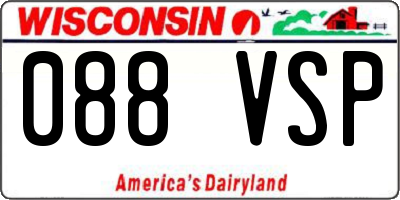 WI license plate 088VSP
