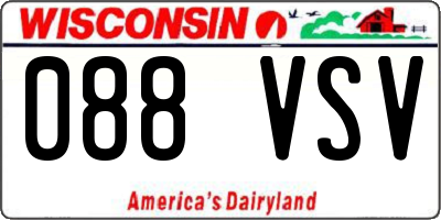 WI license plate 088VSV