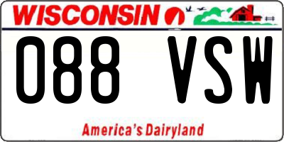 WI license plate 088VSW