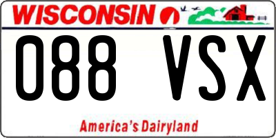 WI license plate 088VSX