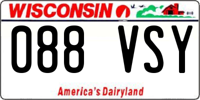 WI license plate 088VSY