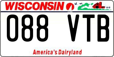 WI license plate 088VTB