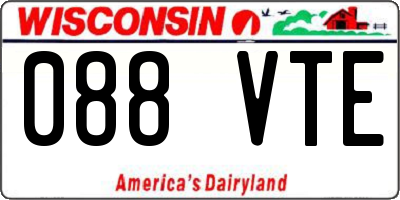 WI license plate 088VTE