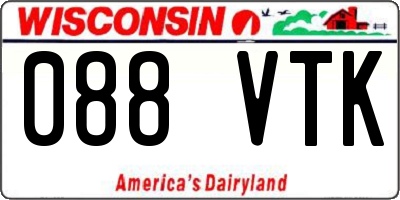 WI license plate 088VTK