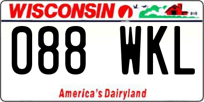 WI license plate 088WKL