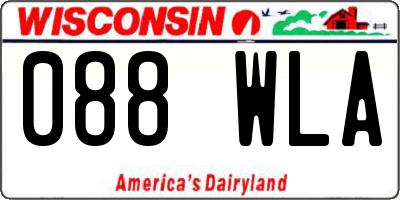 WI license plate 088WLA