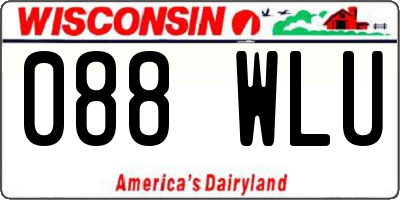 WI license plate 088WLU