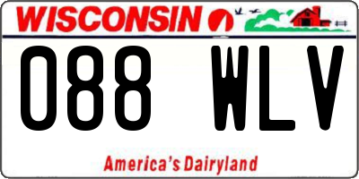 WI license plate 088WLV
