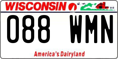 WI license plate 088WMN