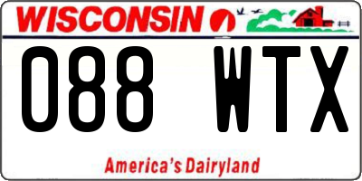 WI license plate 088WTX