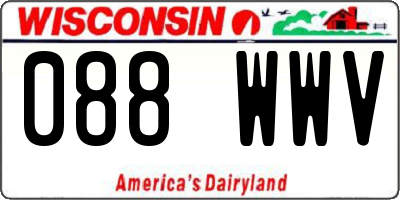 WI license plate 088WWV