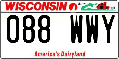 WI license plate 088WWY