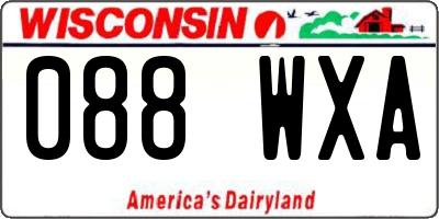 WI license plate 088WXA