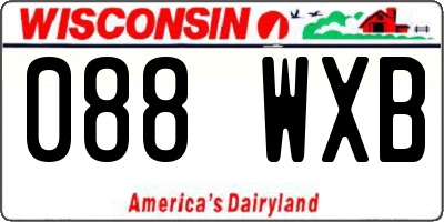 WI license plate 088WXB