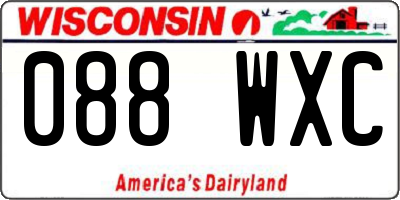 WI license plate 088WXC