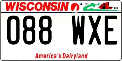 WI license plate 088WXE