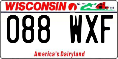 WI license plate 088WXF