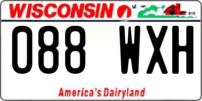 WI license plate 088WXH
