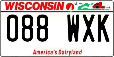 WI license plate 088WXK