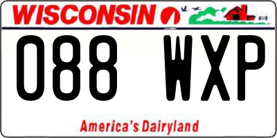 WI license plate 088WXP