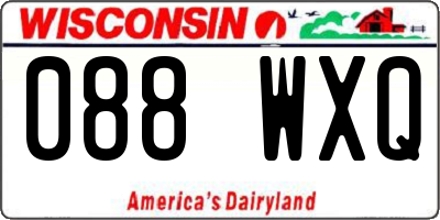 WI license plate 088WXQ