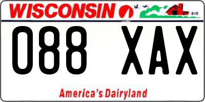 WI license plate 088XAX