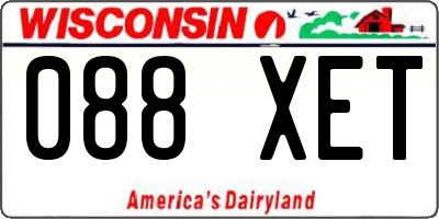 WI license plate 088XET