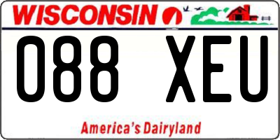WI license plate 088XEU