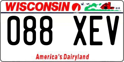 WI license plate 088XEV