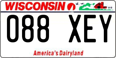 WI license plate 088XEY