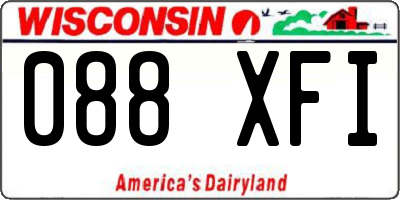 WI license plate 088XFI
