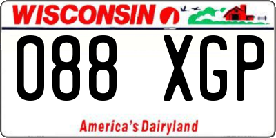 WI license plate 088XGP
